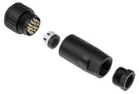 933068100-cm-06-ea-20-29-s Hirschmann, CM, Silver 17 Way Cable Mount MIL Spec Circular Connector PlugBlack, Socket Contacts,Shell Size 20, Screw