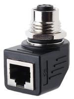 8901630000 Weidmuller IE Series M12 Socket/RJ45 Socket Adapter, Cat5