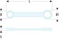 5914x15 Facom 59 Series Ring Spanner, 14mm, Metric, Double Ended, 185 mm Overall