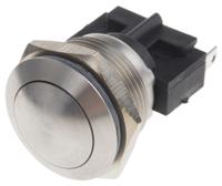 mp00313 Bulgin Push Button Switch, Momentary, Panel Mount, 19.2mm Cutout, SPST, 250V ac, IP66
