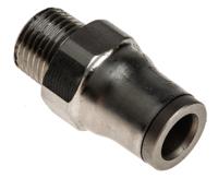 3805-06-10 Legris LF3800 Series Straight Threaded Adaptor, R 1/8 Male to Push In 6 mm, Threaded-to-Tube Connection Style