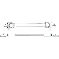 27-603g GearWrench Ratchet Spanner, 1in, Imperial, Double Ended, 387 mm Overall