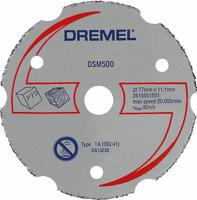 2615s500jb Dremel DSM500 Carbide Cutting Disc, 77mm x 2mm Thick