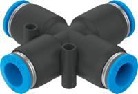 qsx-10 Festo QSX Series Cross Tube-to-Tube Adaptor, Push In 10 mm to Push In 10 mm, 153286