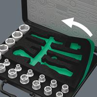 05160785001 Wera 43-Piece Metric 1/2 in; 1/4 in Standard Socket/Bit Set with Ratchet, 6 point; Hex Bit; Phillips Bit; Pozidriv Bit;