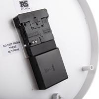 811-1824 RS PRO White Radio Controlled Analog Wall Clock, 300mm Diameter