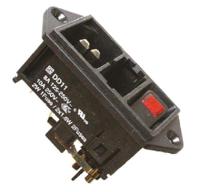 dd1101231110 Schurter 10A, 250 V Male Panel Mount IEC Connector 2 Pole DD11.0123.1110, Quick Connect 2 Fuse