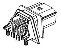 34830-0801 Molex, MX150 Automotive Connector Plug Black Through Hole 8 Way, Solder Termination