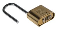 781-6026 RS PRO Combination Brass, Steel Padlock, 7mm Shackle, 53mm Body