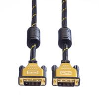 11045511-10 Roline, Male DVI-D Dual Link to Male DVI-D Dual Link Cable, 1mBlack/Gold sheath
