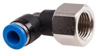 qslf-14-6-b Festo QS Series Elbow Threaded Adaptor, G 1/4 Female to Push In 6 mm, Threaded-to-Tube Connection Style, 153275