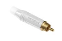 acpr-wht Amphenol Industrial White Cable Mount RCA Plug, Gold, 10A