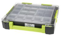 767-4960 RS PRO 10 Cell Transparent, Grey, Green PP, Adjustable Compartment Box, 325mm x 275mm x 70mm
