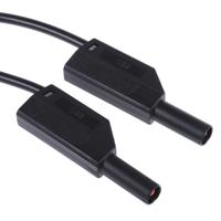 934095100 Hirschmann Test & Measurement Test lead, 16A, Black, 1m Lead Length