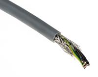 827-4155 RS PRO Control Cable, 5 Cores 0.75 mm² 18 AWG, 50 m, Screened Stranded, Grey Polyvinyl Chloride Sheath