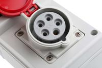 6321617-r Scame, DOMINO IP44 Red Wall Mount 3P + N + E RCD Industrial Power Connector Socket, Rated At 16A, 415 V
