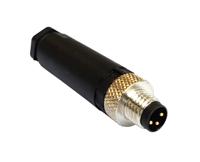 pxppam08fim03ast Bulgin Circular Connector, 3 Contacts, In-Line, M8 Connector, Plug, Male, IP67, Buccaneer M8 Series