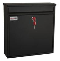 bspb-front360-rk Black Mailbox, 370 mm x 360mm x 110 mm