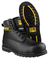 p708026 CAT Holton Black Steel Toe Capped Men's Safety Boots, UK 9, EU 43