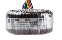 671-9135 RS PRO 115 V ac, 230 V ac, 2 x 15V ac Toroidal Transformer, 120VA 2 Output