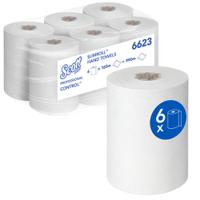 6623 SCOTT Scott Control Slimroll () Rolled White Hand Towels, 198mm, 3960 Sheets