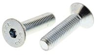 822-9287 RS PRO Bright Zinc Plated Steel Hex Socket Countersunk Screw, DIN 7991, M10 x 40mm