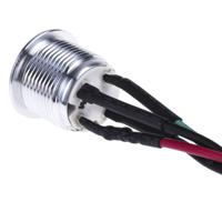 175-8543 RS PRO Illuminated Push Button Switch, Momentary, Panel Mount, 16mm Cutout, SPST, White LED, 36V dc, IP67