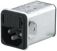 43016001 Male C14 IEC Filter Snap-In,Solder,Rated At 1A,250 V ac