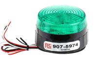907-5974 RS PRO Green Flashing Beacon, 10 → 100 V dc, Screw Mount, LED Bulb, IP67