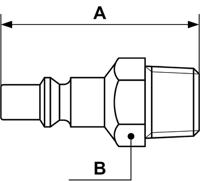arp-066152p2 PREVOST Treated Steel Male Plug for Pneumatic Quick Connect Coupling, G 3/8 Male Threaded