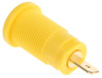 972355188 Hirschmann Test & Measurement Green/Yellow Female Banana Socket, 4 mm Connector, Tab Termination, 25A, 1000V ac/dc,
