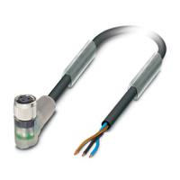 1415875 Phoenix Contact Free Cable End to Female 3 way Angled Socket M8 Sensor Actuator Cable, 3 m