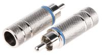 411-065 RS PRO Blue Cable Mount RCA Plug, Nickel