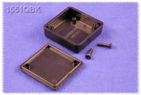 1551qbk Hammond 1551 Series Black ABS Enclosure, IP54, Flanged, Black Lid, 40 x 40 x 15mm