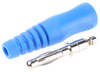 1701122-07rs Schutzinger Blue Male Banana Plug, 4 mm Connector, 16A, 50V, Nickel Plating