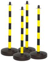 post-fillable-base-yellblk-pk-4 Brady Black & Yellow PE Barrier Post