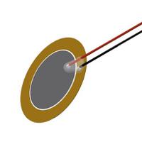 ab1070b-lw100-r PUI Audio Lead Wire Piezo Buzzer, 9.9 x 9.9 x 0.1mm, 15V Max