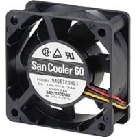 9s0612s409 Sanyo Denki Axial Fan, 12 V dc, dc Operation, 0.74m³/min, 2.4W, 200mA Max, 60.5 x 60.5 x 25.5mm