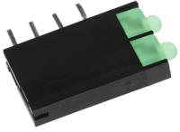 l-4060vh2gd Kingbright L-4060VH/2GD, Green Right Angle PCB LED Indicator, 2 LEDs, Through Hole 2.5 V