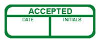 758-7920 RS PRO Adhesive Pre-Printed Green Label-Accepted-. Quantity: 120