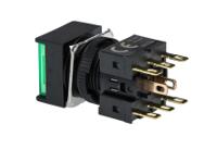 a165l-aga-24d-2 Omron A16 Series Illuminated Push Button, Panel Mount, 16mm Cutout, DPDT, IP65