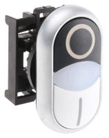 78635826-m22-ddl-ws-x1x0m22-a Eaton RMQ Titan M22 Series Black/White Illuminated Momentary Push Button Head, 22mm Cutout, IP66