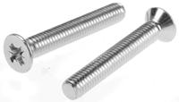 553-548 RS PRO Pozi M6 Countersunk Steel Machine Screws DIN 965 x 40.0mm