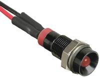 722-7842 RS PRO Red Panel Mount Indicator, 24V dc, 6mm Mounting Hole Size, Lead Wires Termination, IP67