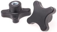 702-7712 RS PRO Black 4-Arm Clamping Knob, M10, Threaded Hole