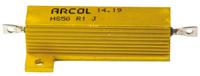 hs50-r1-j Arcol, 100mΩ 50W Wire Wound Chassis Mount Resistor HS50 R1 J ±5%