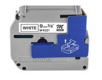 mk221bz Brother Black on White Label Printer Tape, 8 m Length, 9 mm Width