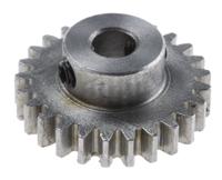 878-7913 RS PRO Steel 25 Teeth Spur Gear, 1 Module, 6mm Bore Diam, 25mm Pitch Diam, 14mm Hub Diam