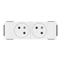 077102l Legrand Mosaic White 2 Gang Plug Socket, 16A, Type F - German Schuko, Indoor Use