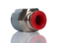 c01250838 Norgren Straight Fitting, Push In 8 mm to R 3/8, Threaded-to-Tube Connection Style, C01250838